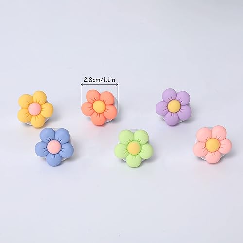 Miniatura 6 de 6 piezas de clips de ventilación de aire para automóvil con almohadillas de fragancia, coloridas margaritas, ambientador de aire para automóvil,