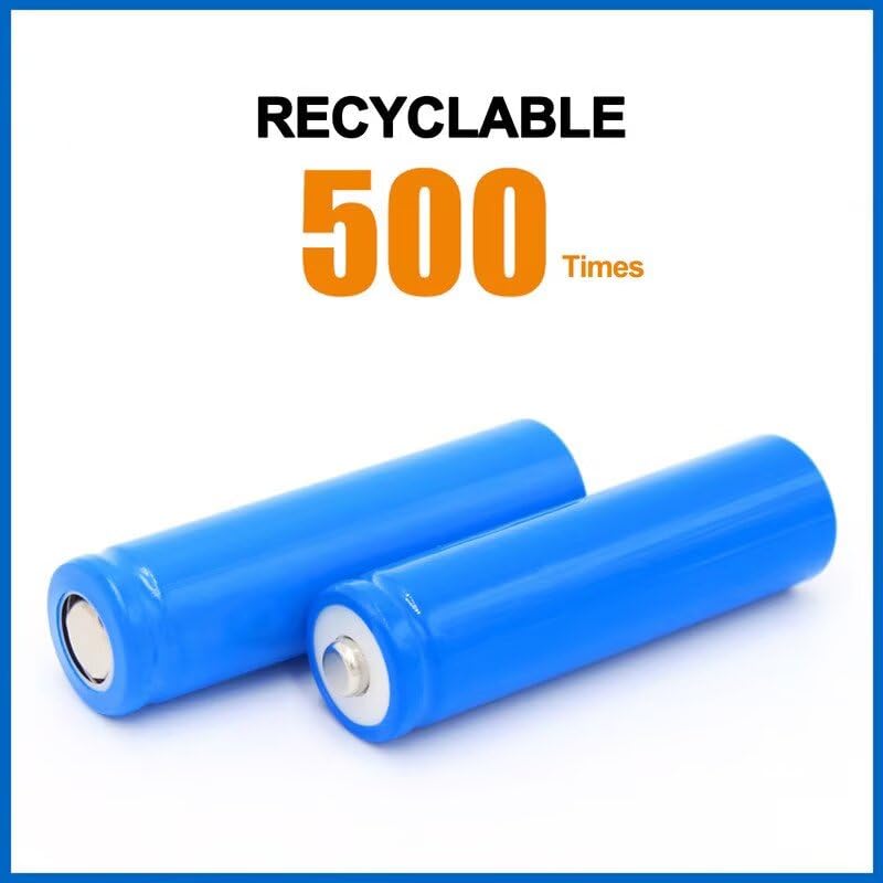 Image of 3.7V 800mAh 14500 Rechargeable Battery 4Pcs Button Top Battery for Headlamp,LED Flashlight,Mini Fans etc.
