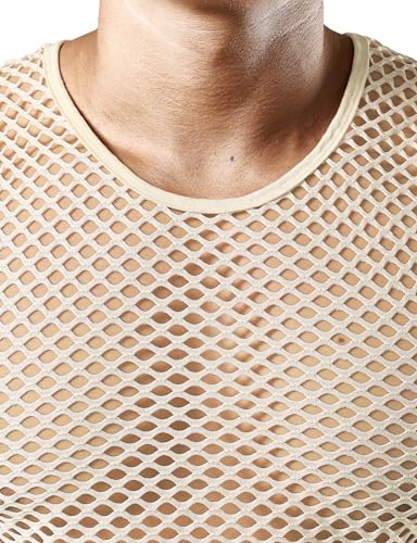 Image of JOGAL Men's Mesh Fishnet Fitted Sleeveless Muscle Top