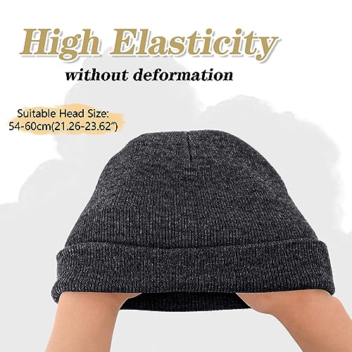 Image of ZOORON 1&2 Packs Beanie for Men Women Men's Beanie Hat Acrylic Knit Cuff Beanie Cap Slouchy Knit Skull Cap Warm Winter hat