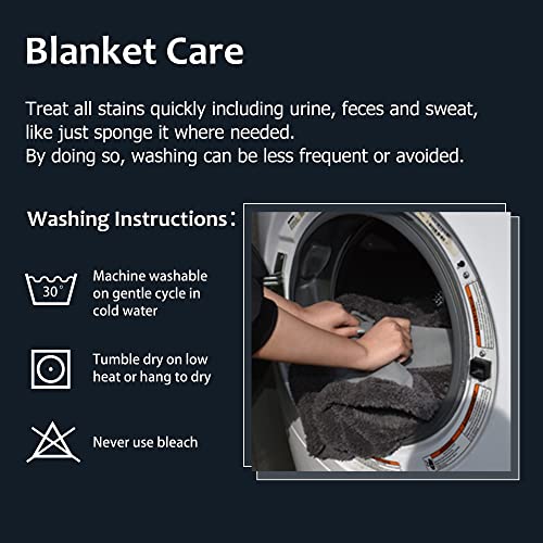 Catalonia Classy Liebesdecke Wasserdicht für Sex, Kuschelig, Wasserfeste Hundedecke Katzendecke Sofa Schutzdecke, Bett Decke, M 125x150 Grau Klein