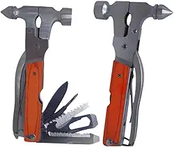 Alicate Martelo Machado Canivete Inox Ferramenta Multifuncional Sobrevivência Camping 12 Em 1 Compacta Para Aventura e Emergência Multifuncional Sobrevivência Com Serra e Chave Allen Com Abridor