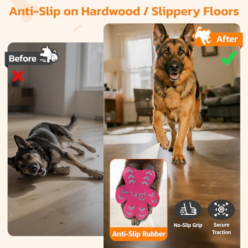 Image of Anti Slip Toe Grips for Senior Dogs on Hardwood Floor, Self Adhesive 48 Pcs