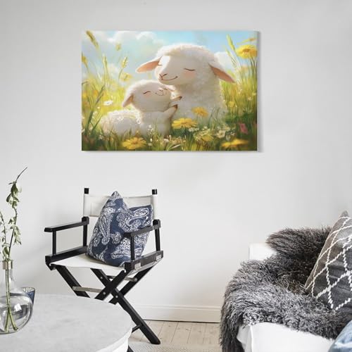 Image sur toile agneau tableau décoration murale douceur pour la maison