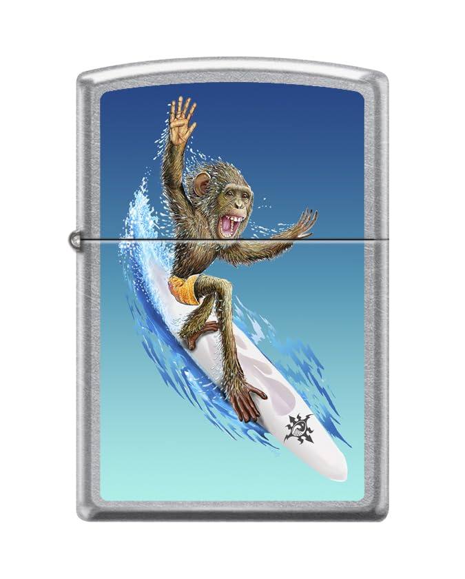Encendedor Zippo Surfing Monkey Art Mike Dubois miniatura 1