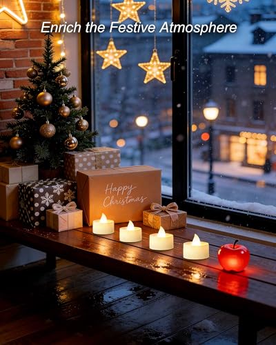 Velas LED de té sin llama Homemory de larga duración decorativas con pilas pack de 24 2