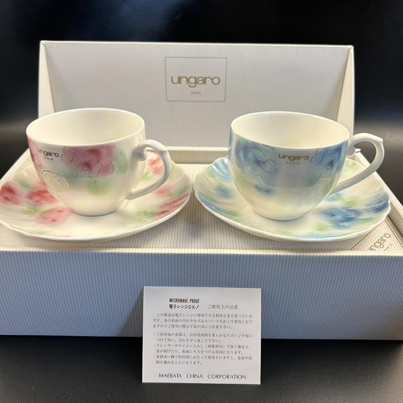 Amazon.co.jp: ungaro ウンガロ 花柄椀皿揃 カップ＆ソーサー 2客組 