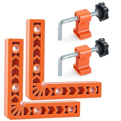 90 Grad Winkel Klemme, 90 Grad Winkel, Winkelspanner, Winkelspanner 90 Grad, 2 Stück 90 Grad Positionierwinkel, Rechtwinklige Keilvorrichtung, Eckspanner, Winkelklemme, Framing Spacing Tool 90 Degree