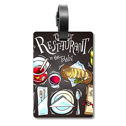 Étiquette d'identification pour valise de voyage avec design The Best Restaurant in The Town
