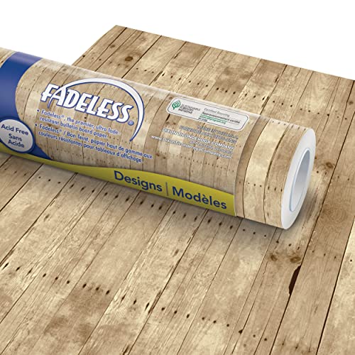 Fadeless Bulletin Board Paper, Fade-Resistant Paper for Classroom Decor, 48” x 50’, Weathered Wood, 1 Roll