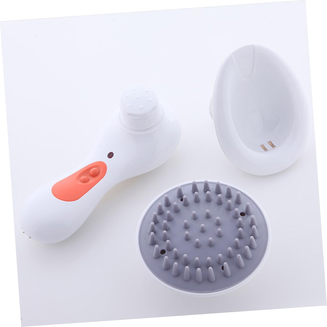 FRCOLOR Peine de Masaje Recargable Eléctrico de Mano para Cabelludo Vibración para Aliviar Estrés de Cabeza