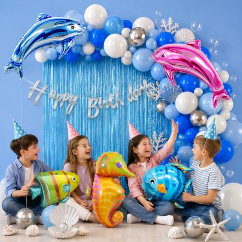 Image of Set of 58 Pcs Under The Sea Birthday Decoration Kit