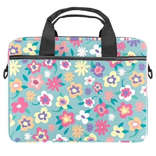 Sac à bandoulière pour ordinateur portable avec housse matelassée fleurie anti-rayures
