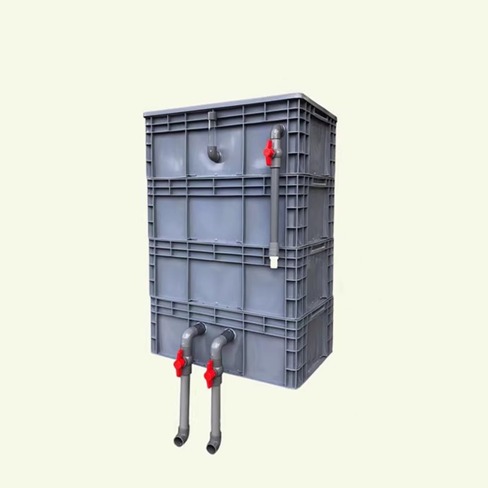 YNIYUJKL Filter Box,Aquarium Filter Box For Fish Tanks, Adjustable Inlet And Outlet, Ideal For External Water Circulation Filtration Systems In Aquatic Environments,Grey-60x40x88cm