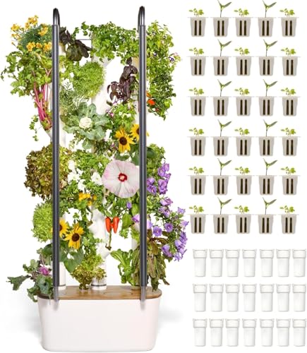 Gardyn 4.0 Vertical Hydroponics Growing System Kit - 30 Non-GMO Plants, Herbs, Vegetables - Smart...