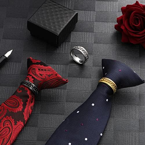 3 Pcs Men's Tie Ring Tie Clasp 1 In Tie Rings for Neck Ties