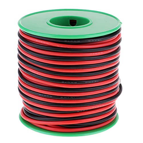 F Fityle 20AWG Cabo De Fio Flexível De Silicone 150 Fios 600V 200 ℃ Vermelho + Preto 30m / 98Ft