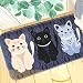 Go Away Rubber Deep Blue Welcome Doormat Runner Inserts Indoor Natural Easy Clean Cute Cat Floor Rug Door Mats for Entry Way Patio, Front Door, Pet Feeding Mat, 16X24