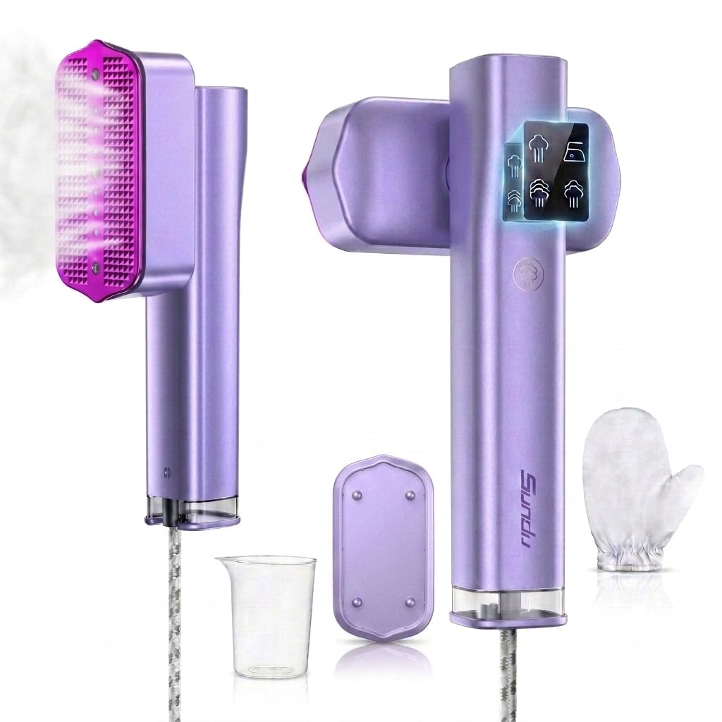 Sundu Défroisseur à vapeur 2 en 1 pour vêtements, fer à repasser de voyage, chauffage rapide en 15 secondes, fer à repasser mobile, fer à repasser de voyage, avec écran LED, 4 modes de repassage