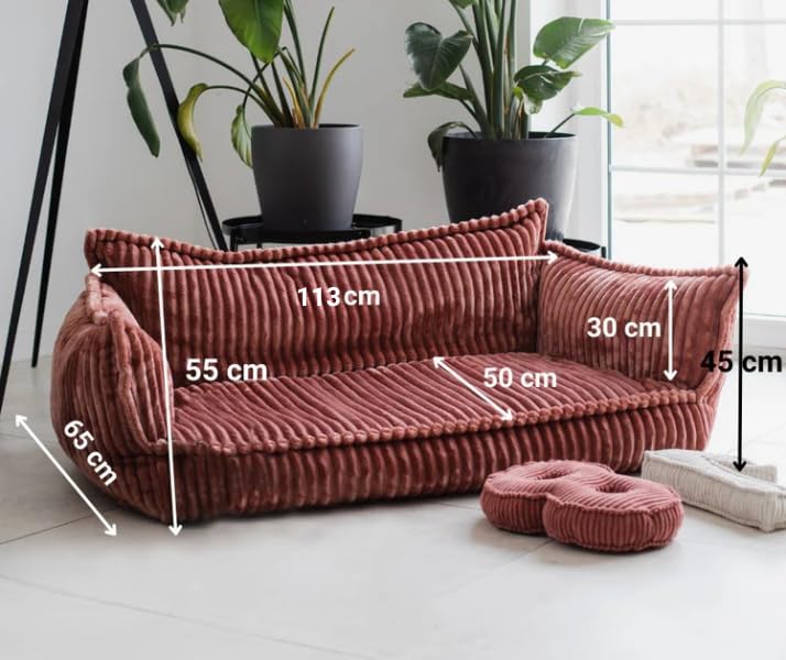 chilly pilley® Kinder Sofa aus weichem Cord – Bequeme Kindercouch mit abnehmbaren, waschbaren Bezügen – Erhältlich in vielen Farben, ideal zum Spielen, Lesen und Entspannen (Olivgrün)