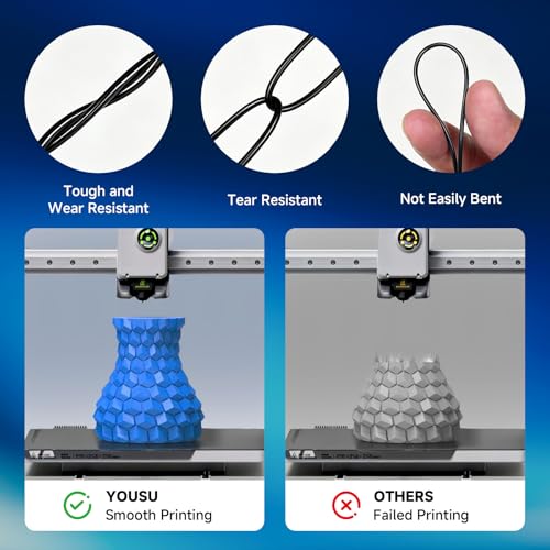 Image of YOUSU 95A TPU Filament 1.75mm 6 Pack 1kg Spools, Flexible Soft 3D Printer Filament, Clog-Free Tangle-Free, High Elasticity, Fit Most FDM Printers for Makers & DIY Projects