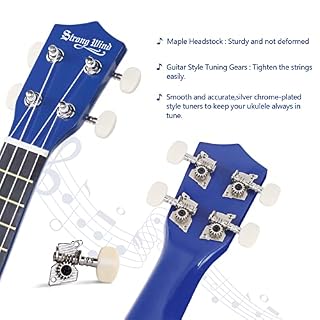 Strong Wind Soprano Ukulele 21 Inch Basswood Ukeleles for Beginners Four Strings Hawaiian Guitar Valentine’s Day Ukulele for Adults Teenagers Blue - Les Beatles, Paul McCartney, John Lennon, RIngo Starr, George Harrison Strong Wind Soprano Ukulele 21 Inch Basswood Ukeleles for Beginners Four Strings Hawaiian Guitar Valentine's Day Ukulele for Adults Teenagers Blue – Image 5