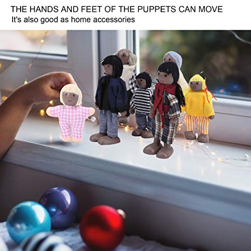 Brinquedo para pessoas em miniatura, brinquedos de boneca, madeira não tóxica, durável, bonecas maci