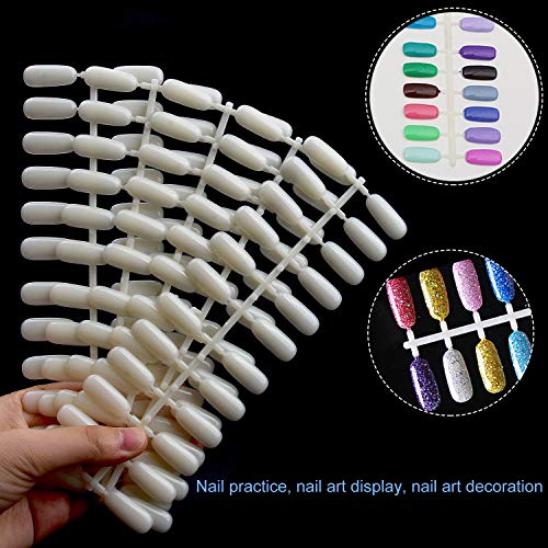 Noverlife 600Pcs Flat False Nail Tips For Nail Color Display Book, Fake Nail Art Tips For Uv Gel Polish Nail Color Swatches Samples Organizing Tabletop Display Board Nail Salon Practice #TOP1