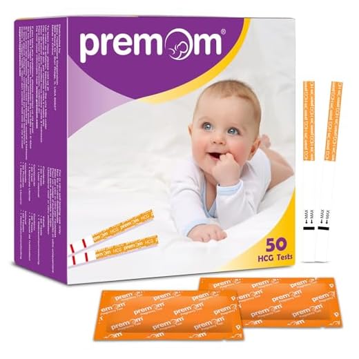 Premom 50 Test de Embarazo - Prueba de Alta Sensibilidad 10 mIU/mL | Tiras para la Detección Temprana de hCG en Orina Disponible con la APP Premom