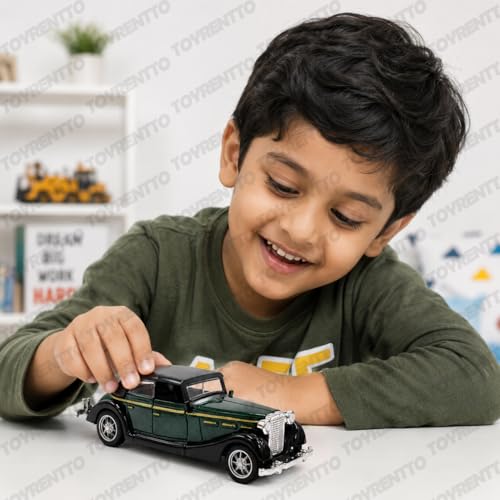 Image of 1:36 Scale Vintage Die Cast Car Model Pull Back Action Open Door Metal Toy Classic Retro Sedan Collectible Vehicle for Kids Adults Display Decor Birthday Gift