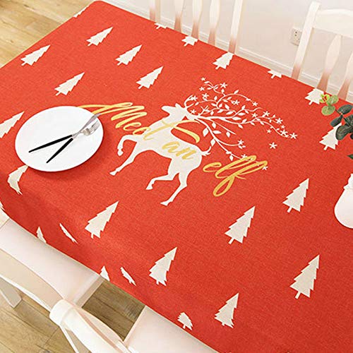 Nappe cerf arbres de Noël pour décorer une table de buffet rectangulaire - 3
