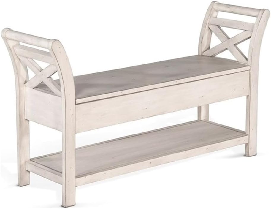 Pemberly Row Contemporary Wood Accent Bench with Storage, 48 in, Durable Construction, Versatile Design for Entryway, Bedroom, or Living Room Organization and Seating