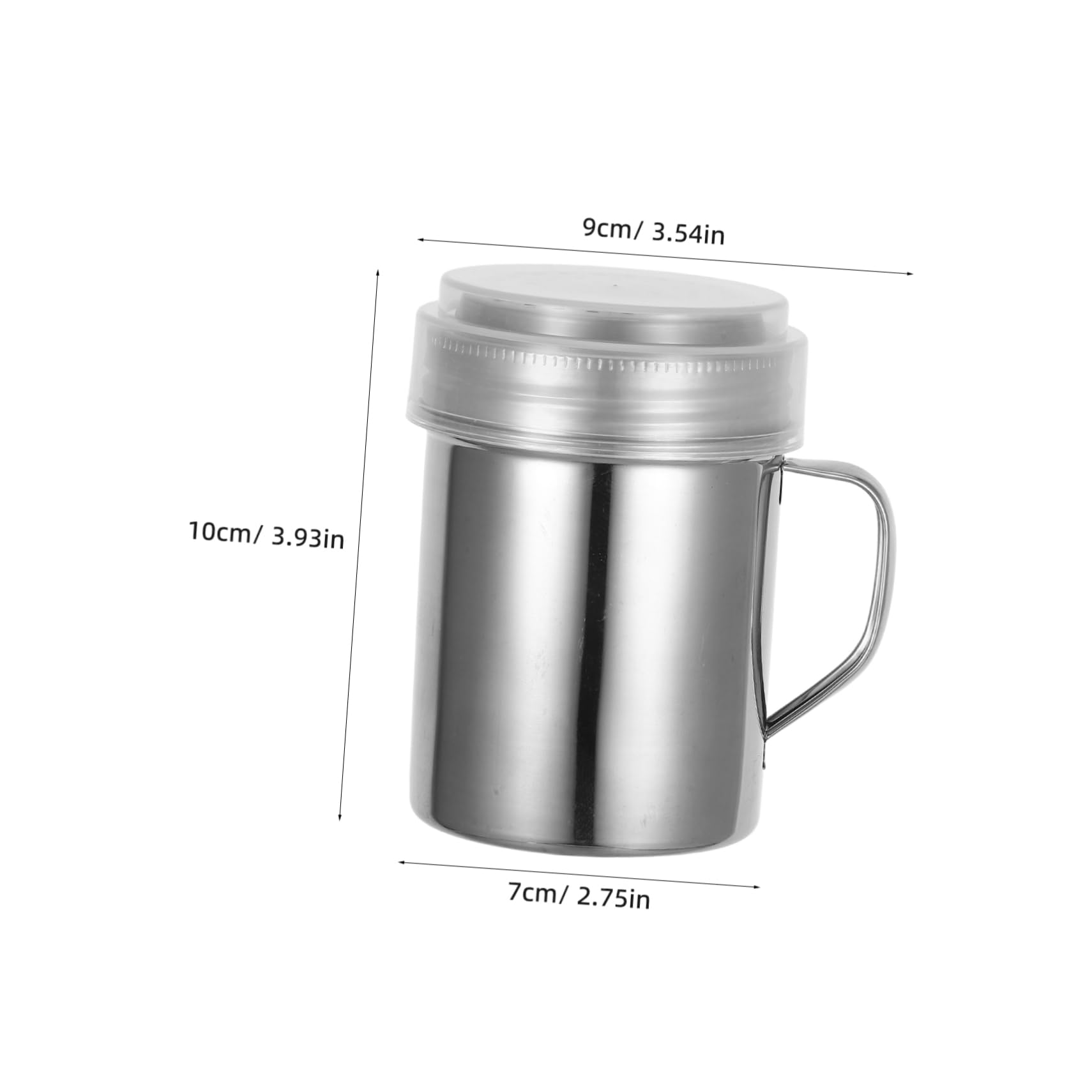 Cabilock Lightweight Stainless Steel Dredge Shaker Salt Pepper Flour Baking Shaker Handle for Home Use