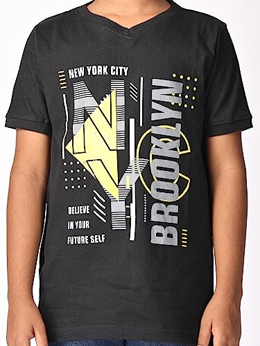 Image of TotzTouch Kids | Teen Boys Tshirt | Tee Shirt | t Shirt Premium Cotton Polo Style Rib Cuff V Neck Graphic Printed Half Sleeve Pack of 1