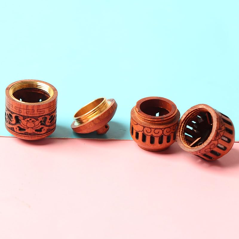 4 piezas mini botellas de madera talladas a mano miniatura 5