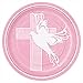 Pink Dove Cross Religious Dessert Plates, 8ct