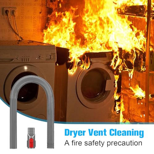 Image of Dryer Vent Cleaner Kit Compatible with Dyson V7 V8 V10 V11 V12 V15, Vacuum Attachment Dryer Vent Lint Remover Hose Attachment - grey