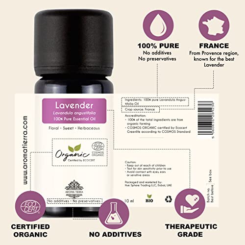Aroma-Tierra-Organic-Lavender-Essential-Oil-10ml-100-Pure-Natural-Certified-Organic-For-Sleep-Anxiety-Stress-Relief-Aromatherapy-Diffuser-Skin-Hair-Growth-Body-Home-Bath-Laundry