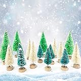 🎄 【Juego de mini árboles de Navidad】 ： En cada paquete se incluyen 16 mini árboles, de los cuales 6 piezas de 4,5 cm, 6 piezas de 6,5 cm, 4 piezas de 8,5 cm. Los minipinos con efectos de nieve crean un verdadero bosque de nieve, que es muy lindo y divertido y puede agregar al ambiente festivo.