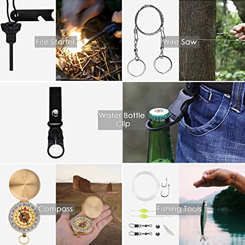 Survival Kit, KEEGOP Gift for Men 18 in 1 Professional Emergency Survival Gear and Equipment Tools for Road Trip, Hurricane, Hiking, Hunting, Disaster Camping, Adventures - Image 5