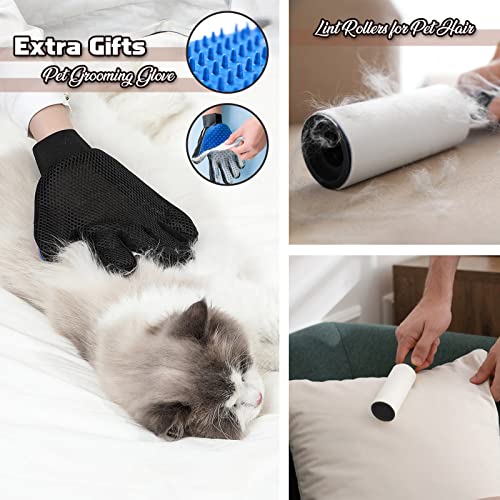 Hevol Pet Steps For High Bed, 5 Tiers Widened Dog Stairs With Removable And Washable Cover, Plastic Pet Stairs For Small Dogs And Cats, Hold Up To 50 Lbs - Send 1 Pet Grooming Gloves & Lint Roller #TOP4