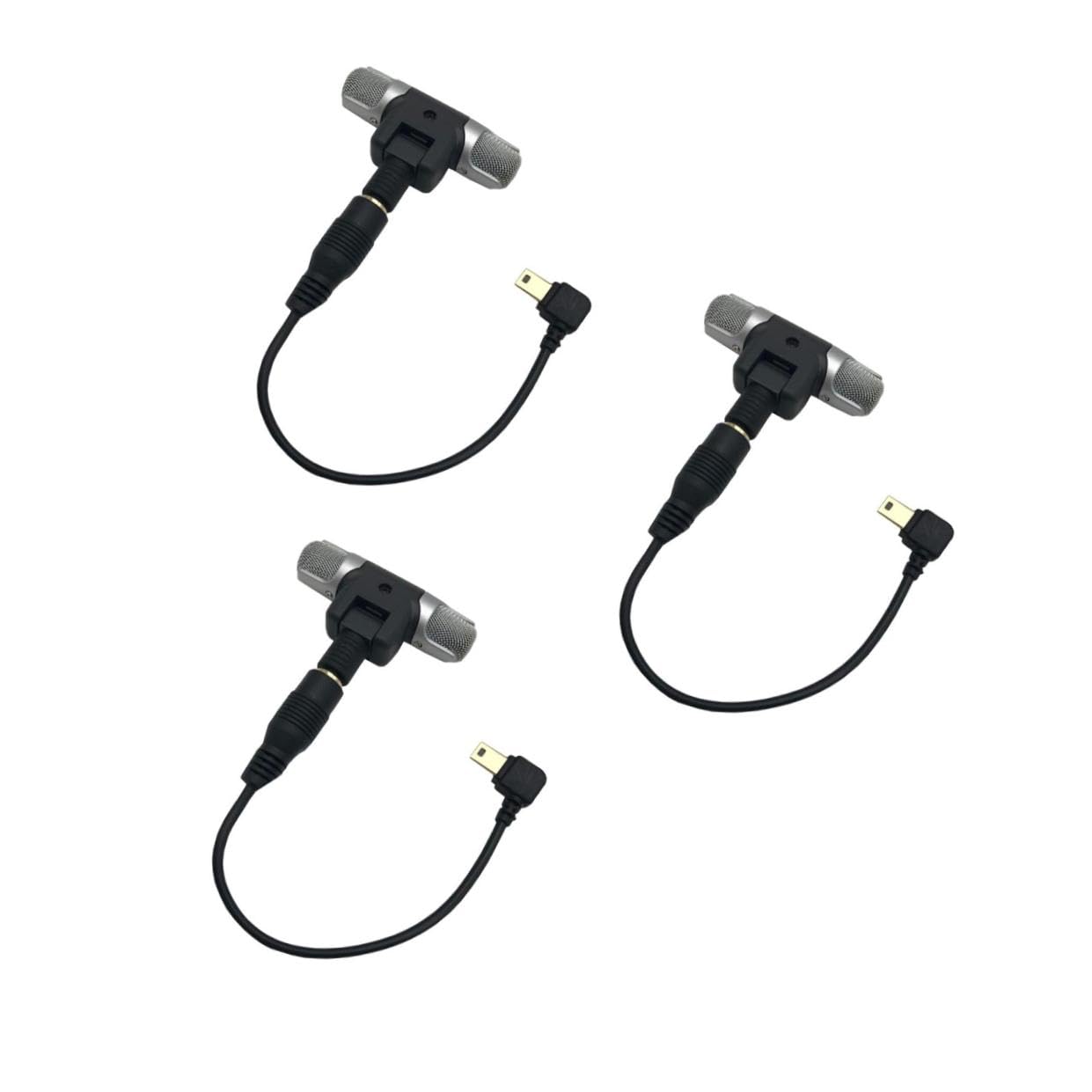 3 Piezas Micrófono Estéreo para Cámara de Acción con Adaptador USB y Cinta Adhesiva Doble Cara Cable Adaptador para Grabación de Sonido Mejorada