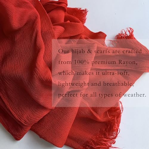 Summer Cotton Blend Scarves Light Soft Solid Long Scarf Gauze Wrap Shawl 80”×27”2
