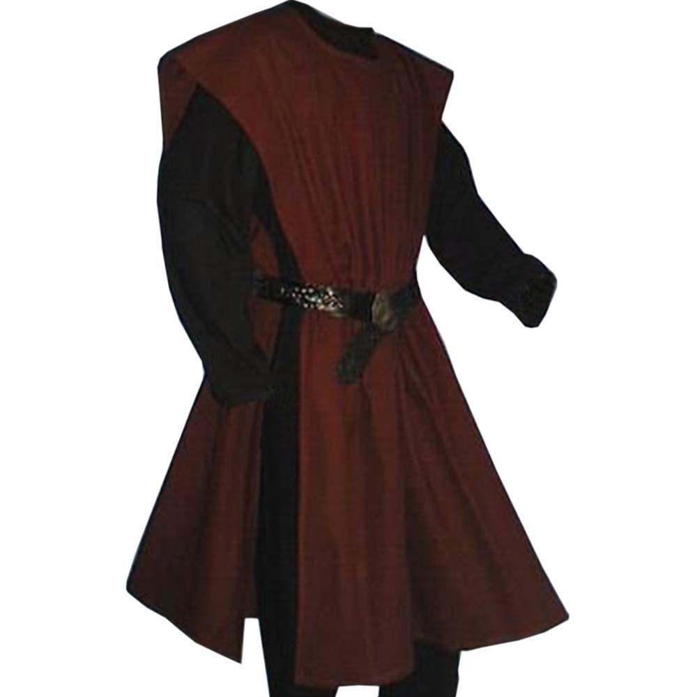 Buy Gafeng Mens Medieval Knight Costume Templar Warrior Crusader Cloak Coat Robe Retro Halloween