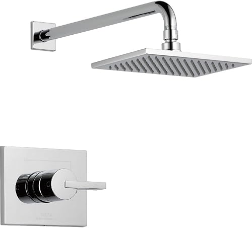 Miniatura 5 de Delta Faucet Vero Serie 14 Juego de grifo de ducha de una sola función, cabezal de ducha de lluvia, grifo de ducha de níquel cepillado, mango de