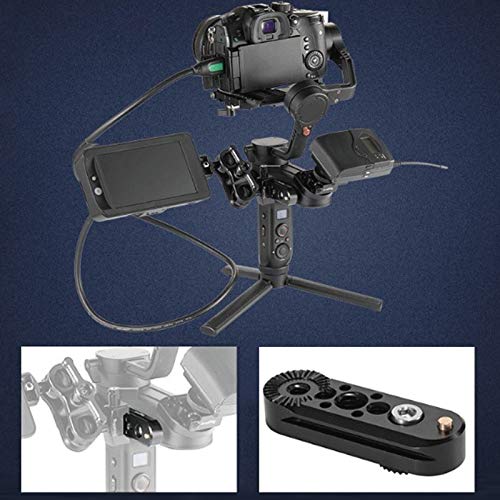 Image of Diyeeni Alloy Gear Adapter Plate Black for Camera Stabilizer, Expand Monitors Fill Light 1 /4in 3 /8in Screw Hole Compatible with S 3S Crane Video Equipment