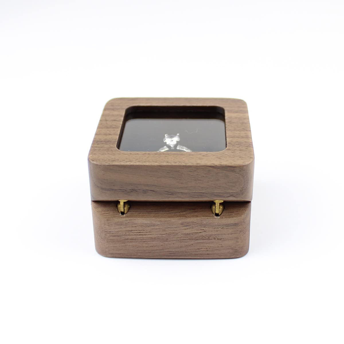 Oirlv Vintage Walnut Caja De Anillos De Boda Para El Día De San Valentín Navidad Compromiso Propuesta(Blanco Crema Oirlv Vintage Walnut Caja De Anillos De Boda Para El Día De San Valentín Navidad Compromiso Propuesta(Blanco Crema