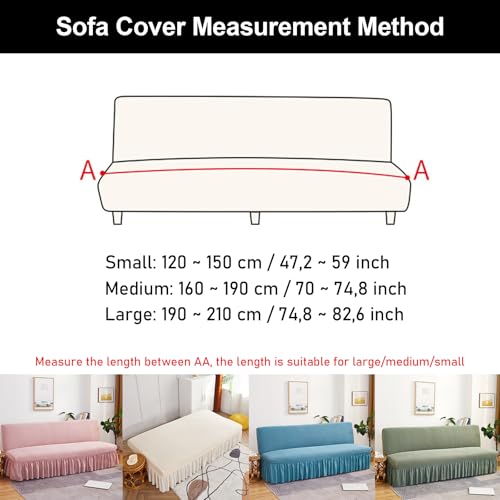 Housse de canapé extensible universelle bleu pour futon 3 places