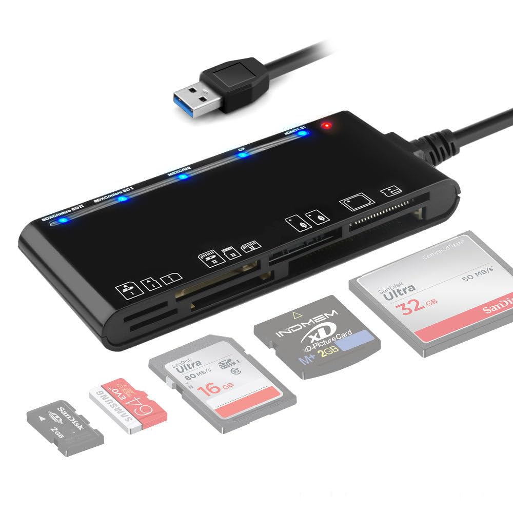 7-in-1 USB 3.0 Card Reader,No Driver Required, Multi Memory Card Reader for CF/XD/MS/SD/TF Cards, 5Gbps Transfer Speed, Compatible with Windows/Mac/Linux-image-23