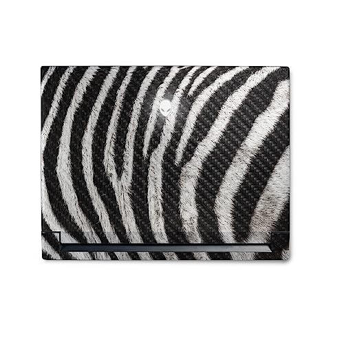Image of MightySkins Carbon Fiber Skin Compatible With Alienware M18 R1 (2023) Full Wrap Kit - Zebra Closeup | Protective, Durable Textured Carbon Fiber Finish | Easy To Apply & Change Styles | Made in the USA
